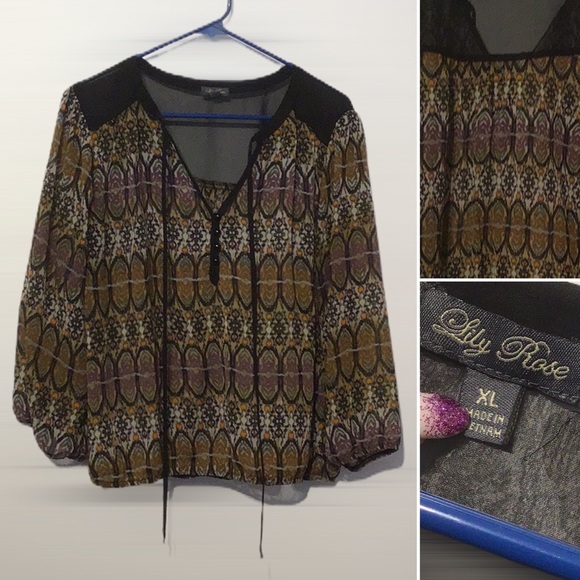 Lily Rose Tops - 🔥SALE🔥 Lily Rose - Sz XL - transparent top layer